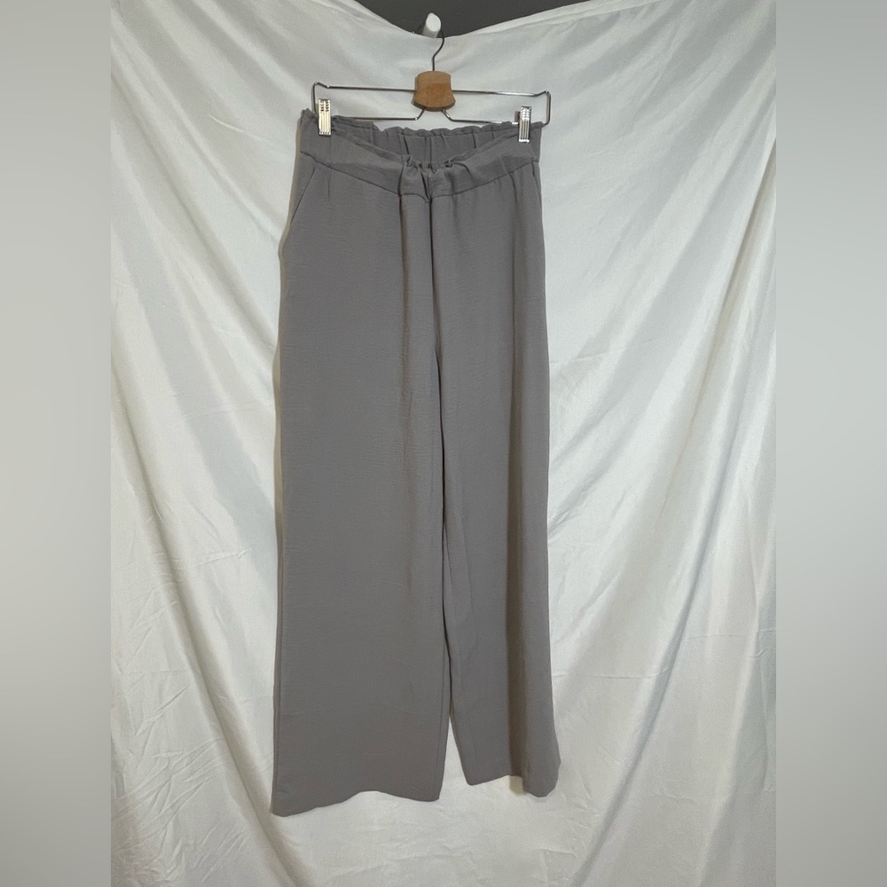 Hilary Radley Gray Wide Leg Pull On Pants Women Medium Minimalist Workwear - Picture 2 of 7